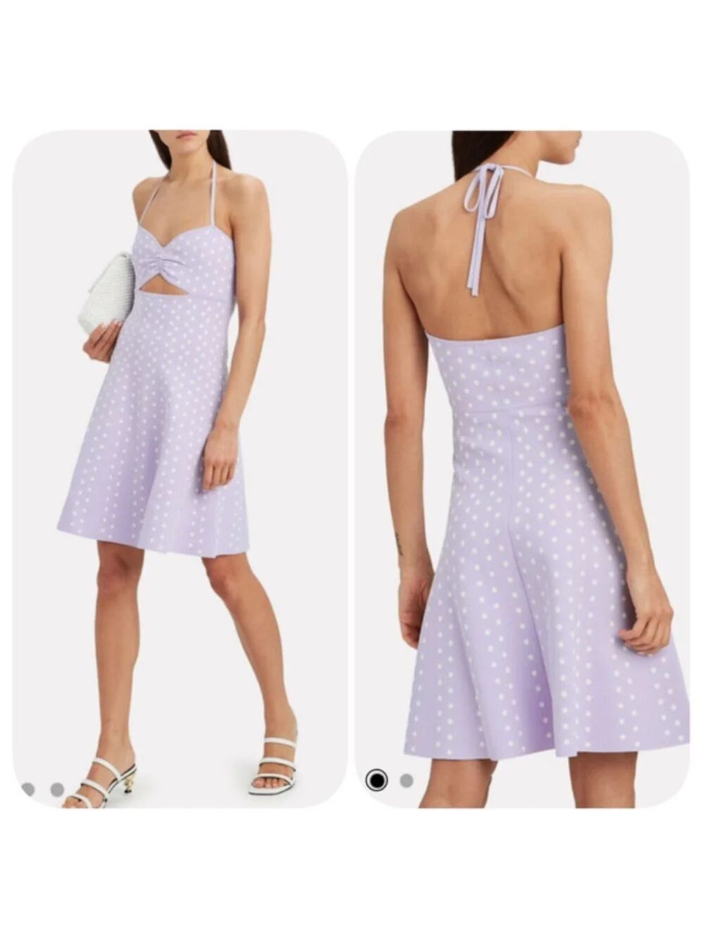 Ronny Kobo Purple White Shila Polka Dot Dress Size S